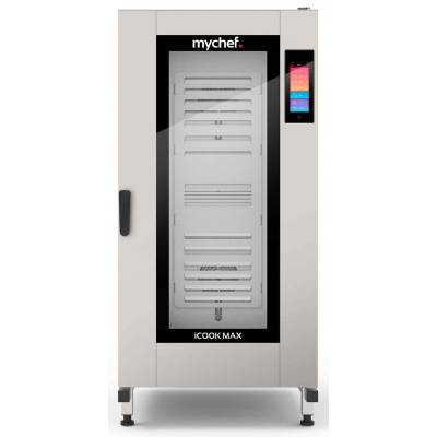 Piec konwekcyjno-parowy gazowy | z wózkiem | automatyczny system myjący | 20xGN1/1 | 40 kW | 230 V | Mychef iCook MAX 201G - R